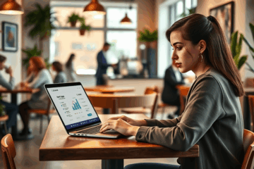 A person checking loan options online to determine eligibility.