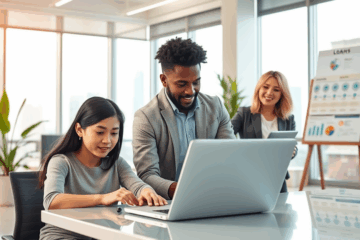 A person reviewing loan options online to improve their financial situation.