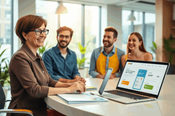 A person happily reviewing loan options for easy financing.