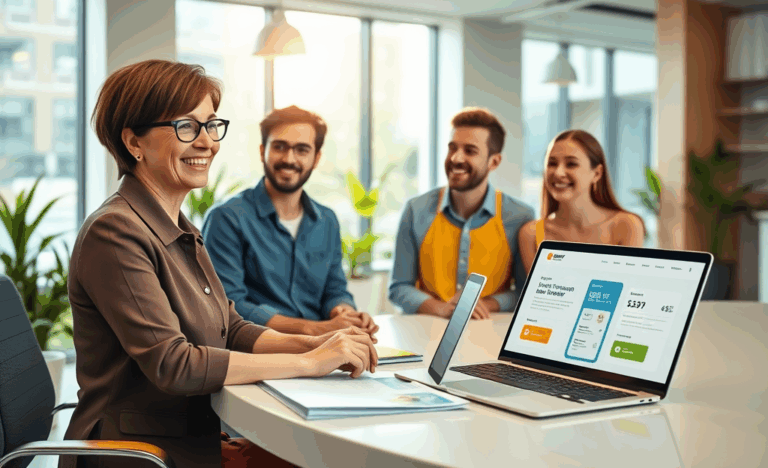 A person happily reviewing loan options for easy financing.