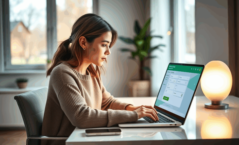 A person using a laptop to request a loan online quickly.