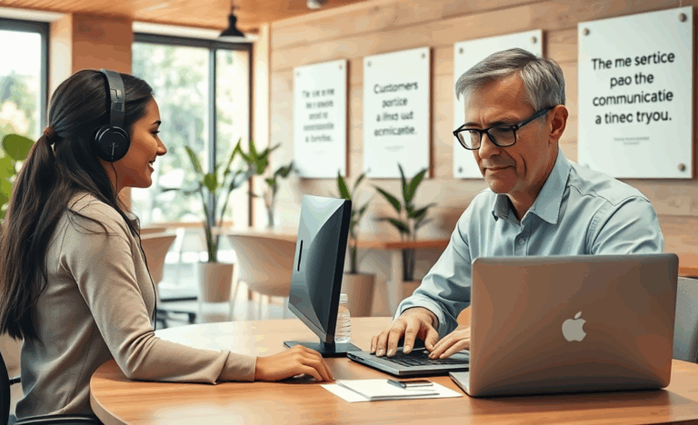 Image of a bilingual representative assisting customers