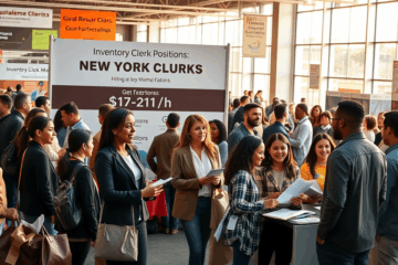 Job openings for Inventory Clerks offering $17–21 per hour.