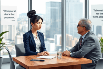 A person preparing for a job interview, showcasing interview strategies and techniques.