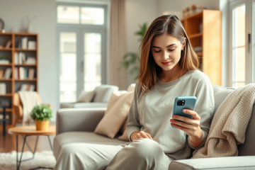 Person using a mobile phone to apply for a loan