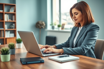 A person using a laptop to apply for a loan online.