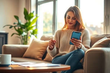 Person using a smartphone to apply for a loan