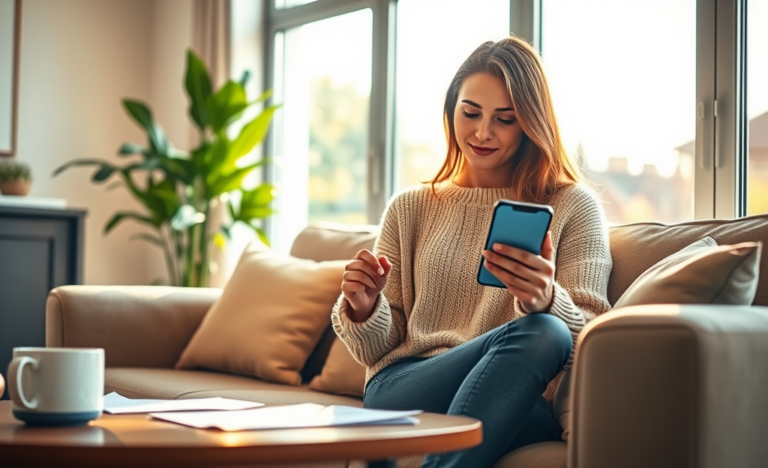 Person using a smartphone to apply for a loan