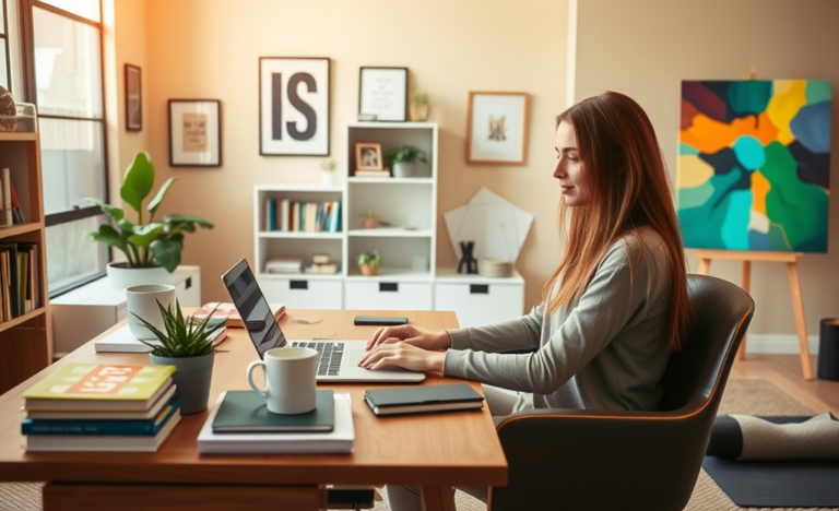A person working on a laptop at home, representing easy money earning opportunities.