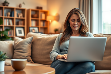 Person applying for an online loan from home